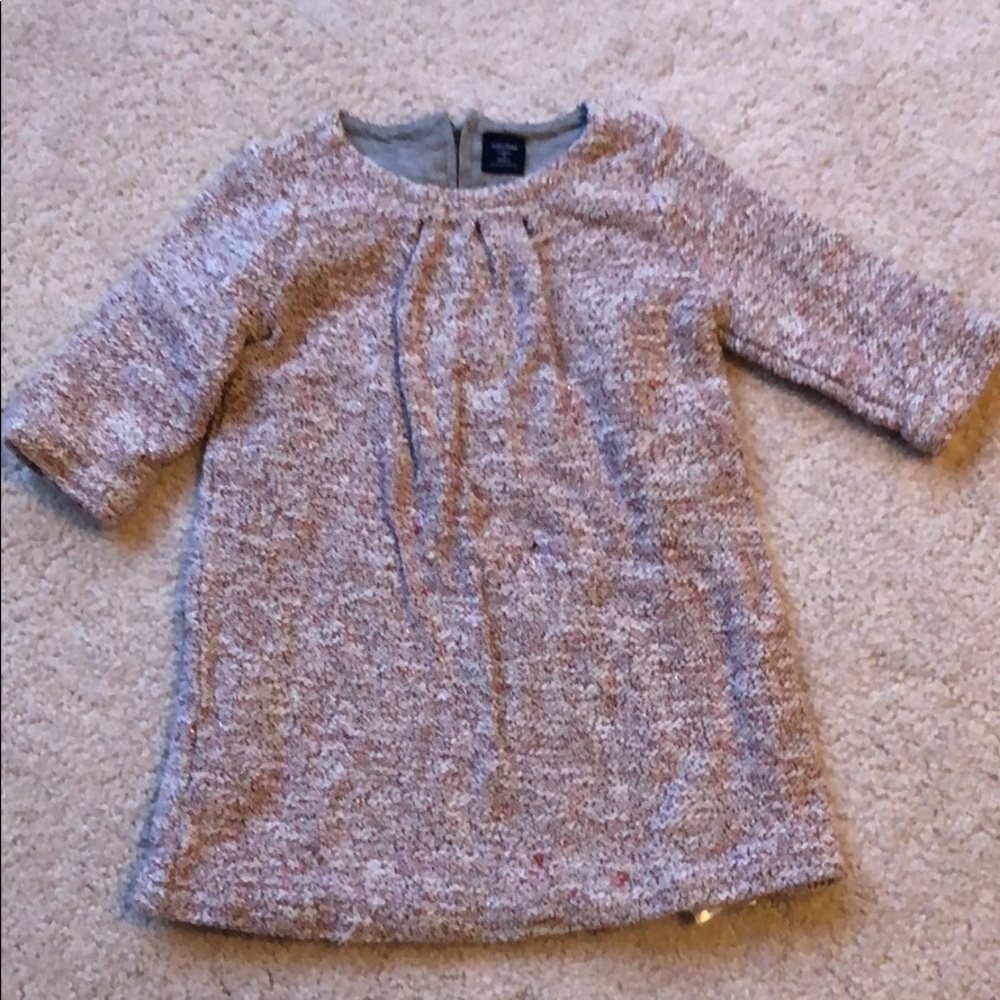 Gap 3T tweed cranberry , cotton lined dress